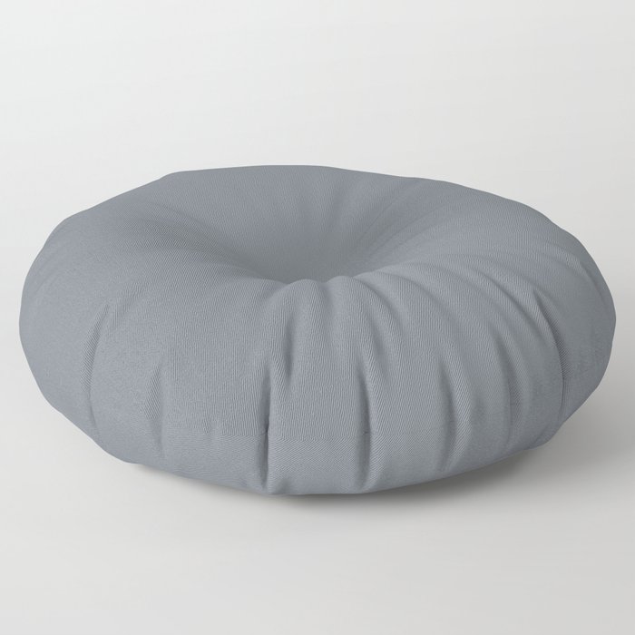Dark Navy Blue Gray Solid Color - Cool Neutral Earth Tone Shade Single Hue Floor Pillow