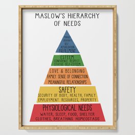 Maslow's Hierarchy of Needs Therapy Therapist Office Mental Health Psychologist Psychotherapy Counselling School Counselor Educational Psychology Tool Serving Tray