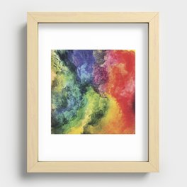 Rainbow Tie Dye Watercolor Recessed Framed Print