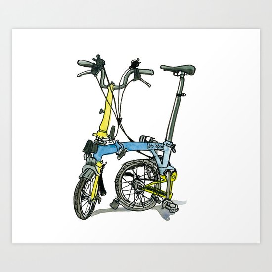 My brompton standing up Art Print