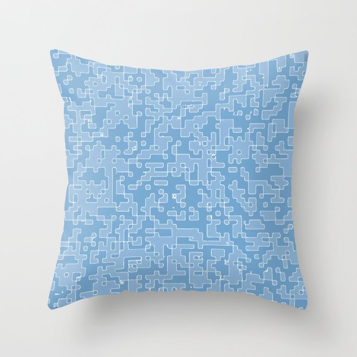 Mosaic, abstract, pale-blue, paleblue, lightblue, blue, pattern, acrylic, colorful, homedecor, decor, minimal,  Throw Pillow