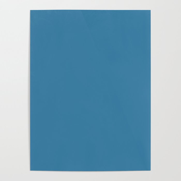 Dark Blue Solid Color Pairs Pantone Cendre Blue 17-4131 TCX Shades of Blue Hues Poster