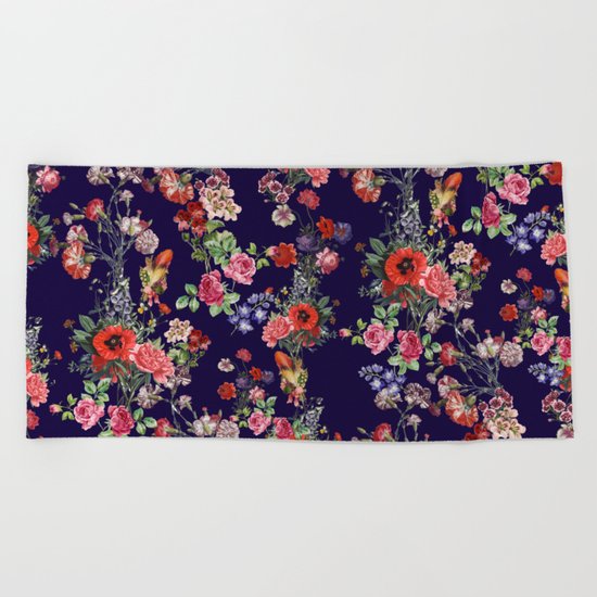 Botanical Pattern Beach Towel