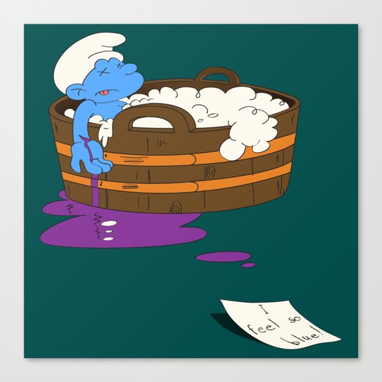 SUICIDAL SMURF Canvas Print