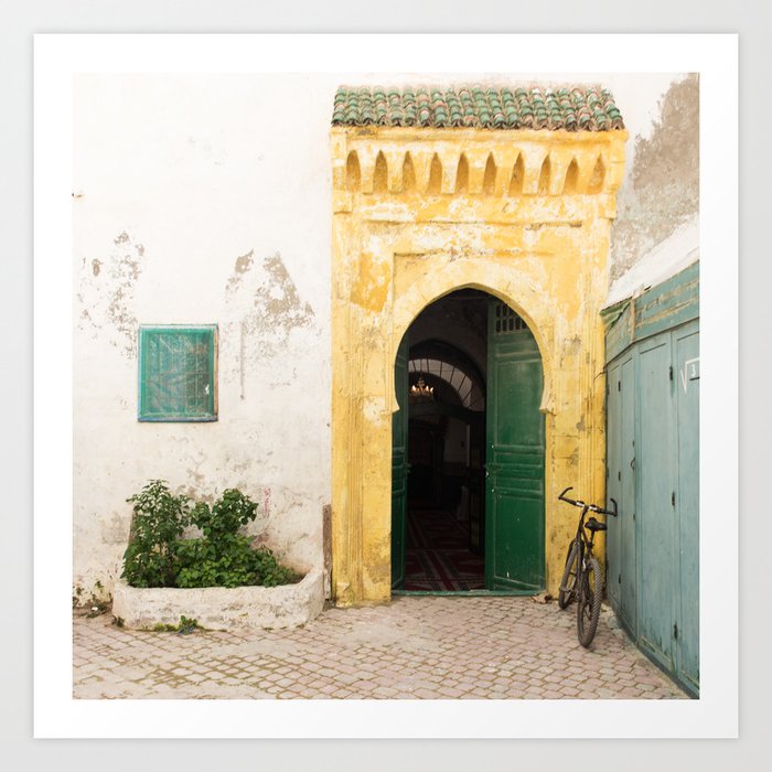Yellow and Green Door, Morocco Art Print