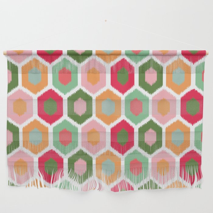Ikat Honeycomb Tutti Fruit Homedecor Wall Hanging By Susycosta Ikat Honeycomb Tutti Fruit Homedecor Wall Hanging
