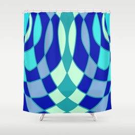 Abstract green and blue pattern Shower Curtain