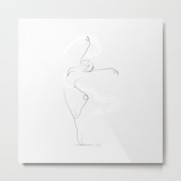 'UNFURL', Dancer Line Drawing Metal Print