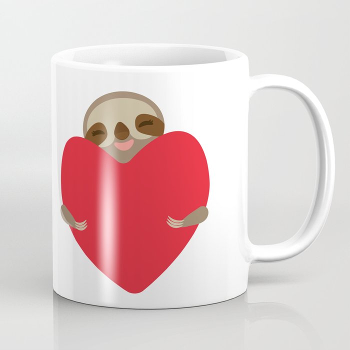 Valentines day card. Funny sloth with a red heart Coffee Mug by EkaterinaP  | Society6