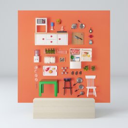 Dollhouse inventory / orange Mini Art Print