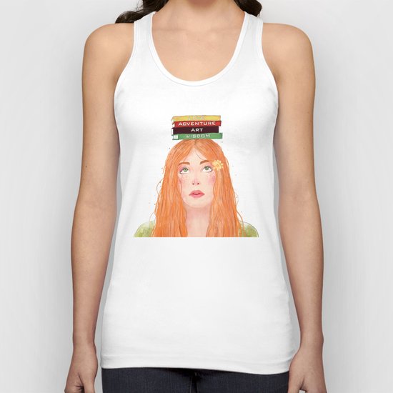 Book girl 02 Unisex Tank Top