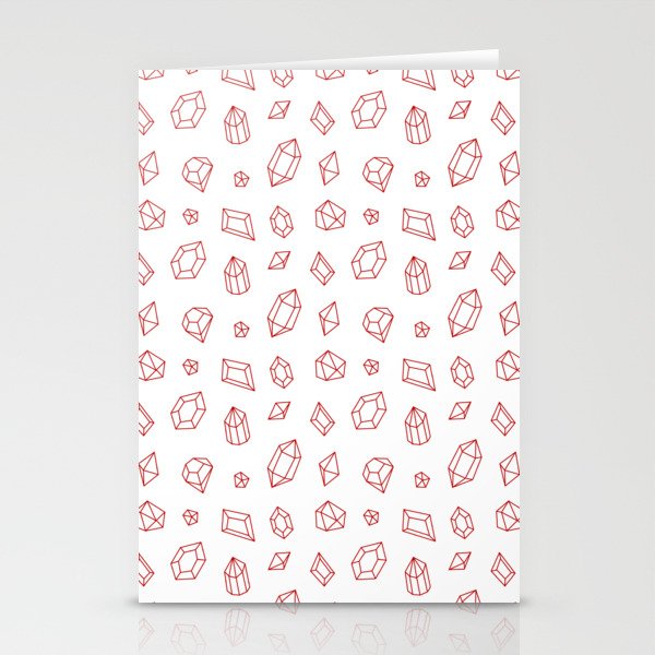 Red Gems Pattern Stationery Cards