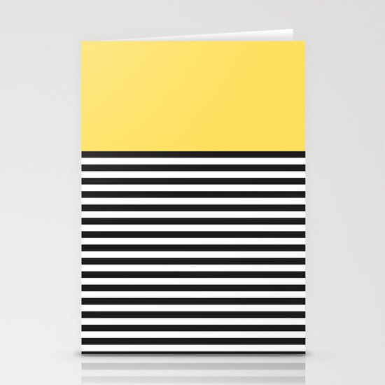 STRIPE COLORBLOCK {LEMON} Stationery Cards