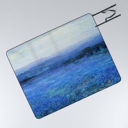 Bluebonnet Panoramic Landscape in Twilight painting by Robert Julian Onderdonk Picnic Blanket