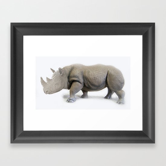 Mesh Rhyno Framed Art Print