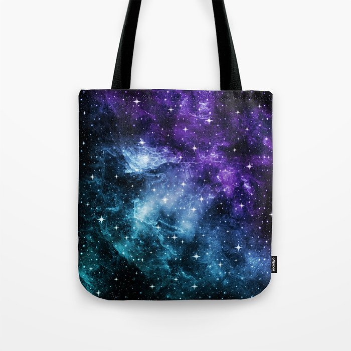 Purple Teal Galaxy Nebula Dream #1 #decor #art #society6 Tote Bag