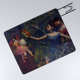 Dancer and Tambourine Portrait Painting by Edgar Degas Picnic Blanket