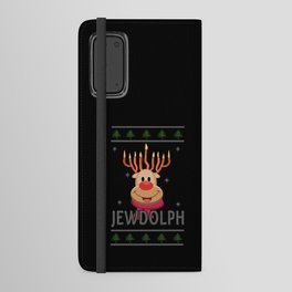 Jewdolph Menorah Reindeer Christmas Hanukkah 2021 Android Wallet Case