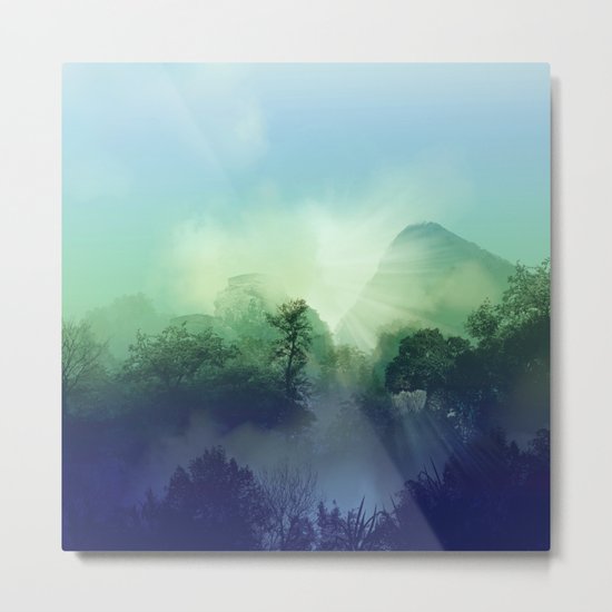 tropical green forest Metal Print