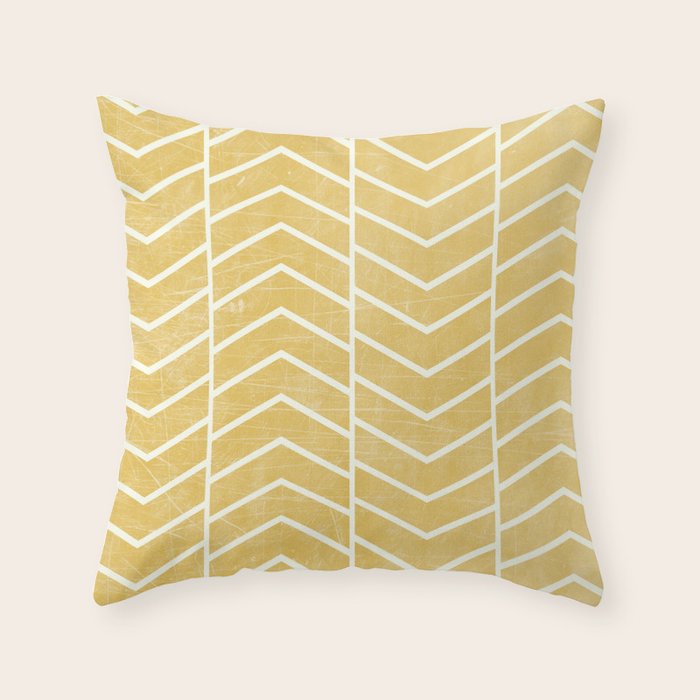 Yellow Chevron Throw Pillow by zeketucker | Society6