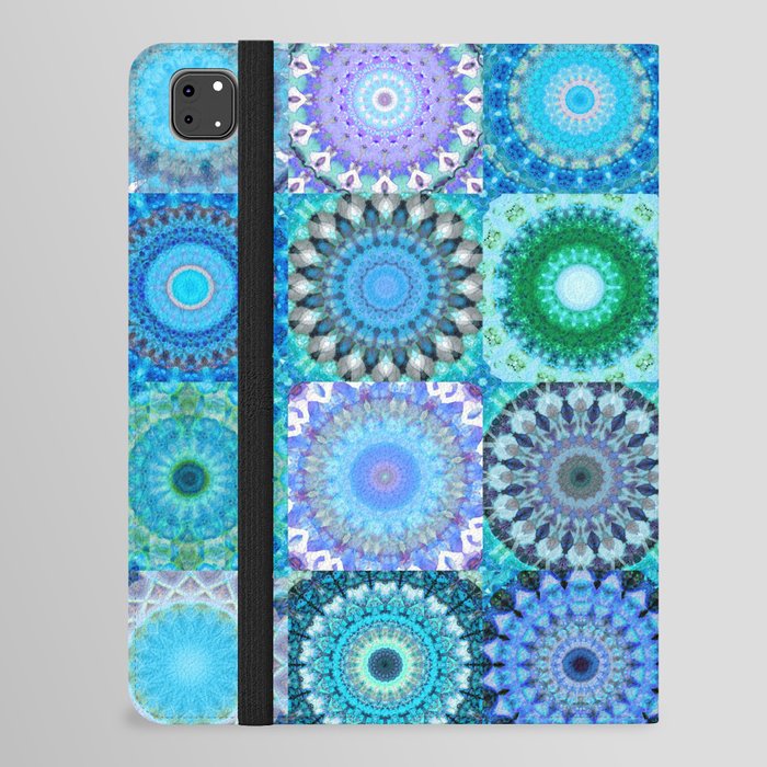 Blue Mandala Patchwork Art - Mandala Medley Three iPad Folio Case