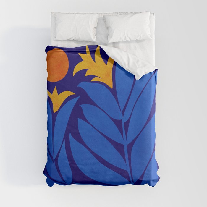 Community Garden At Night / Pop Botanical Duvet Cover