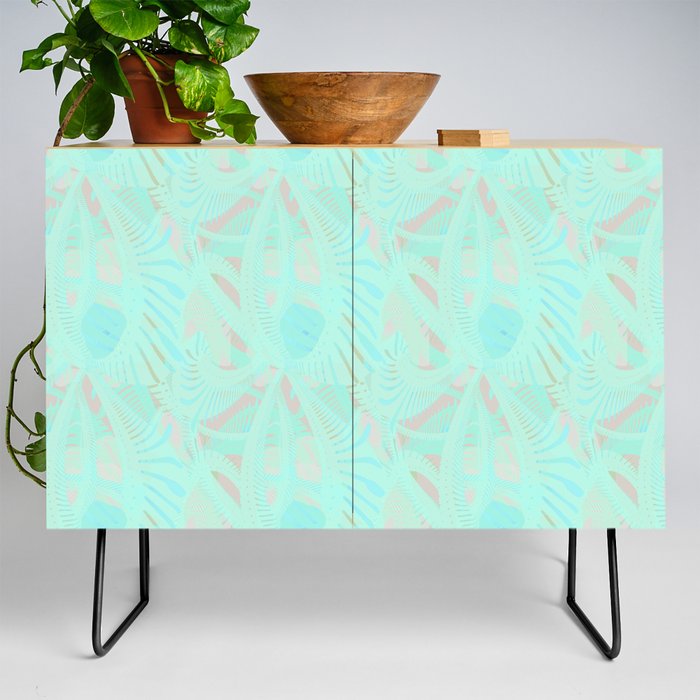 Swirling Palm Tropical Credenza