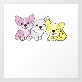 Twink Flag Corgi Pride Lgbtq Cute Dogs Art Print