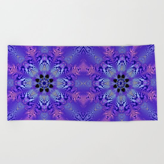 Pink, purple and sand kaleidoscope Beach Towel