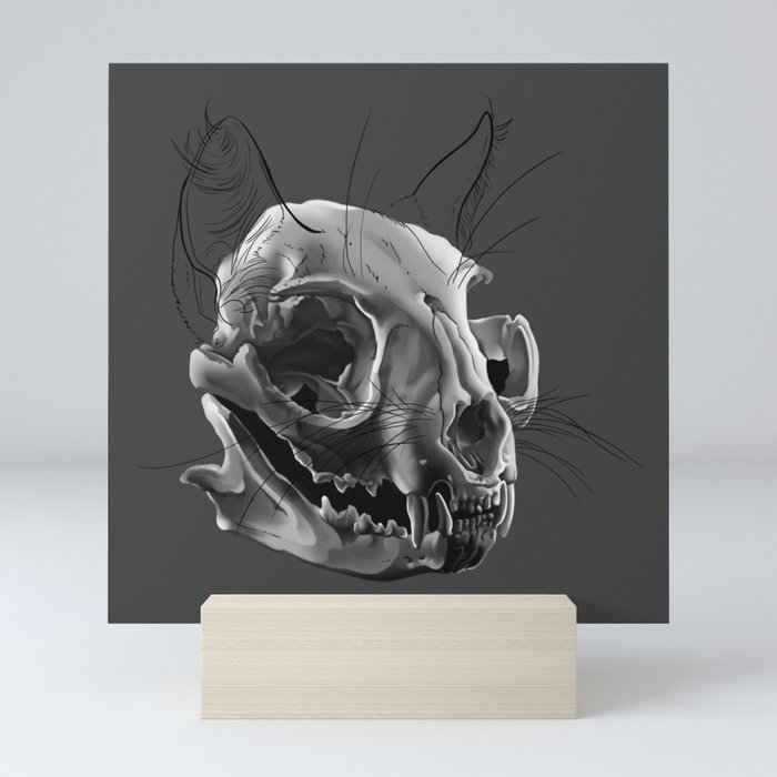 Cat Skull Mini Art Print