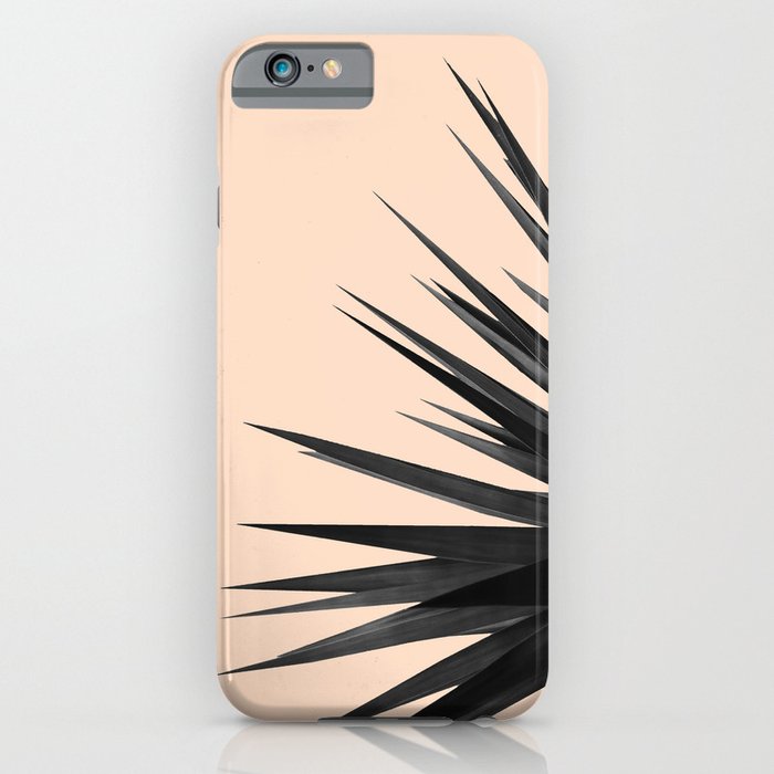Black Palms on Pale Pink iPhone Case