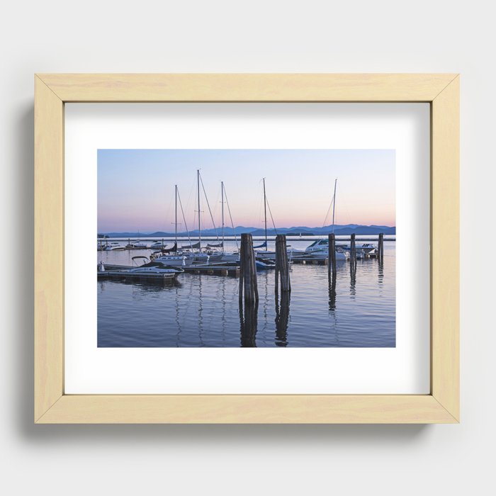 Burlington Vermont Lake Champlain at Sunset Recessed Framed Print