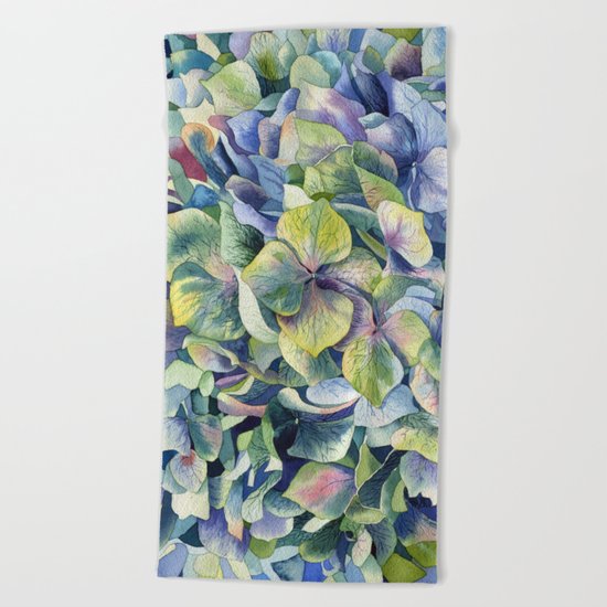 "Forest hydrangea" Beach Towel
