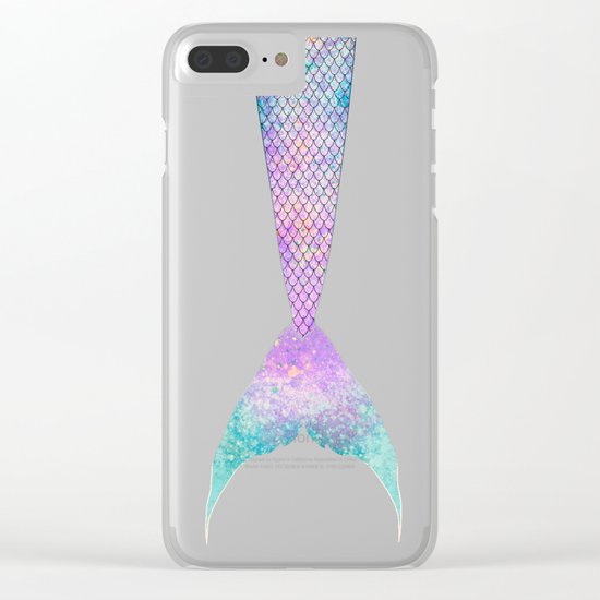 mermaid tail (purple & green) Clear iPhone Case