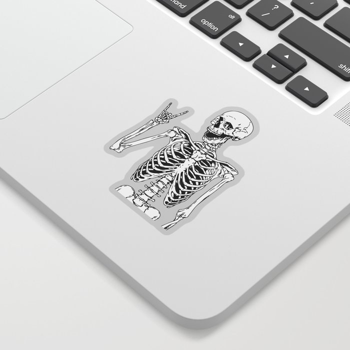 Rock and Roll Skeleton halloween desing Sticker