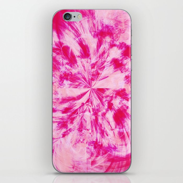 Hot Pink Tie Dye Splash Abstract Artwork iPhone Skin