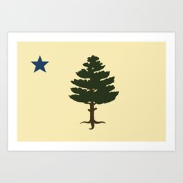1901 Original Maine Flag State Standard Pine Tree State Vexillology United States American Art Print | Graphicdesign, Northstart, Vacationland, Blue, Buff, Mainer, American, Me, Maine Iac, Ilead 