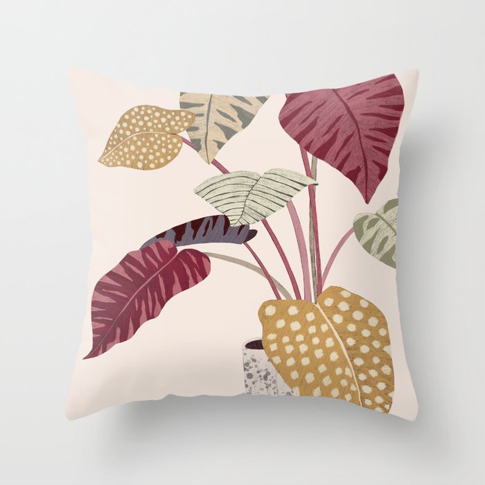 Colorful plant Throw Pillow
