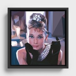 'Audrey Hepburn' Low Poly Triangle Artwork Art Print Framed Canvas