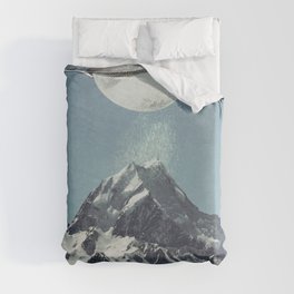 Sifted Summit - Snow Sugar on Mountain Peak Duvet Cover