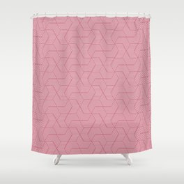 Modern pink line geometric pattern Shower Curtain