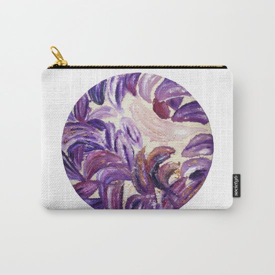 Purple Leaves with Gold Flakes Carry-All Pouch