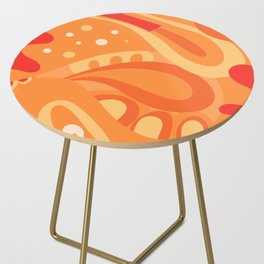 So Trippy Retro Psychedelic Abstract Pattern 2 in Orange Tangerine Tones Side Table