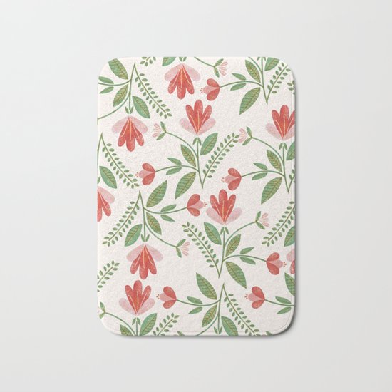 Floral Garden Pattern Bath Mat