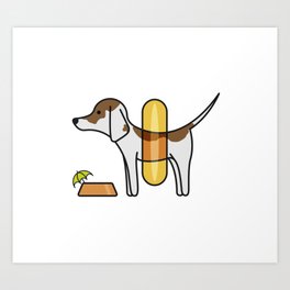 Dog on vacation Art Print