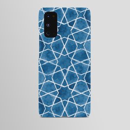 Classic Blue Watercolor Islamic Geometry Android Case
