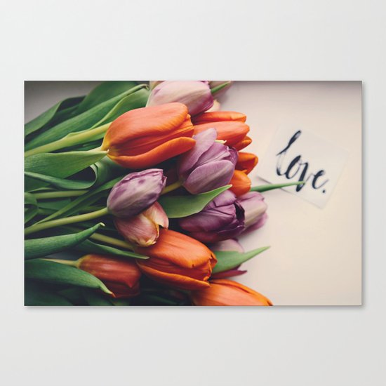 Love and Tulips Canvas Print