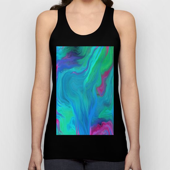 AGATE BLUE ABSTRACT OIL PAINTING Unisex Tank Top