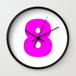 8 (Magenta & White Number) Wall Clock