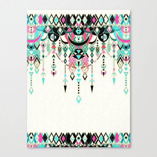 Modern Deco in Pink and Turquoise Canvas Print